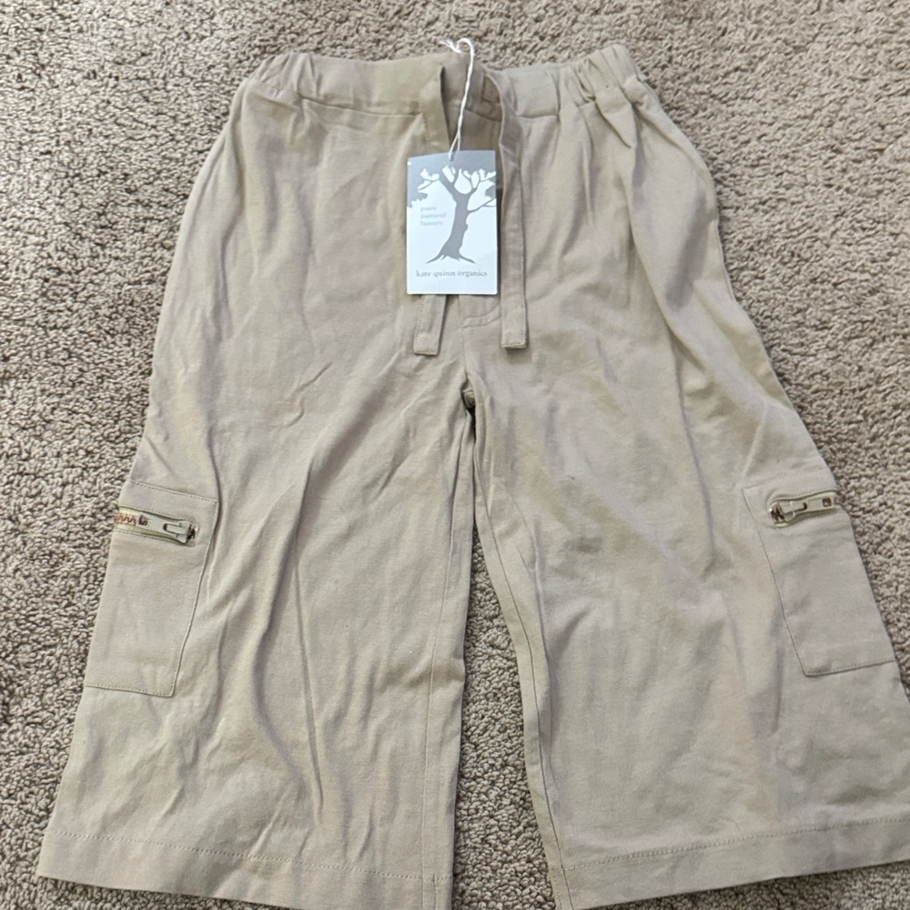 Beige Organic Cargo Shorts